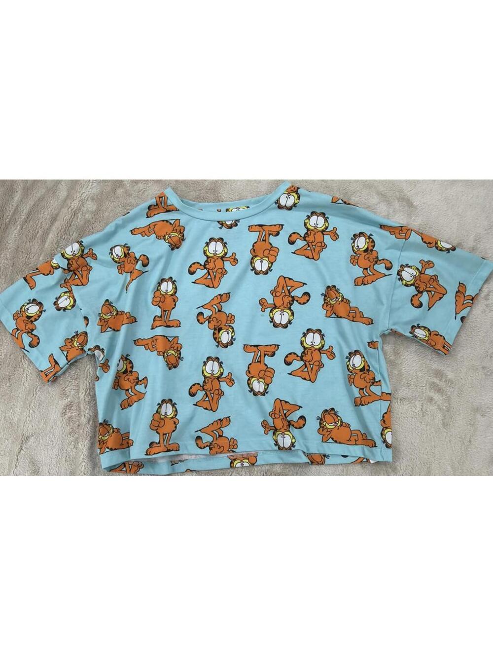 Nickelodeon Garfield Crop Tee Relaxed Fit Small Cotton Retro Cartoon